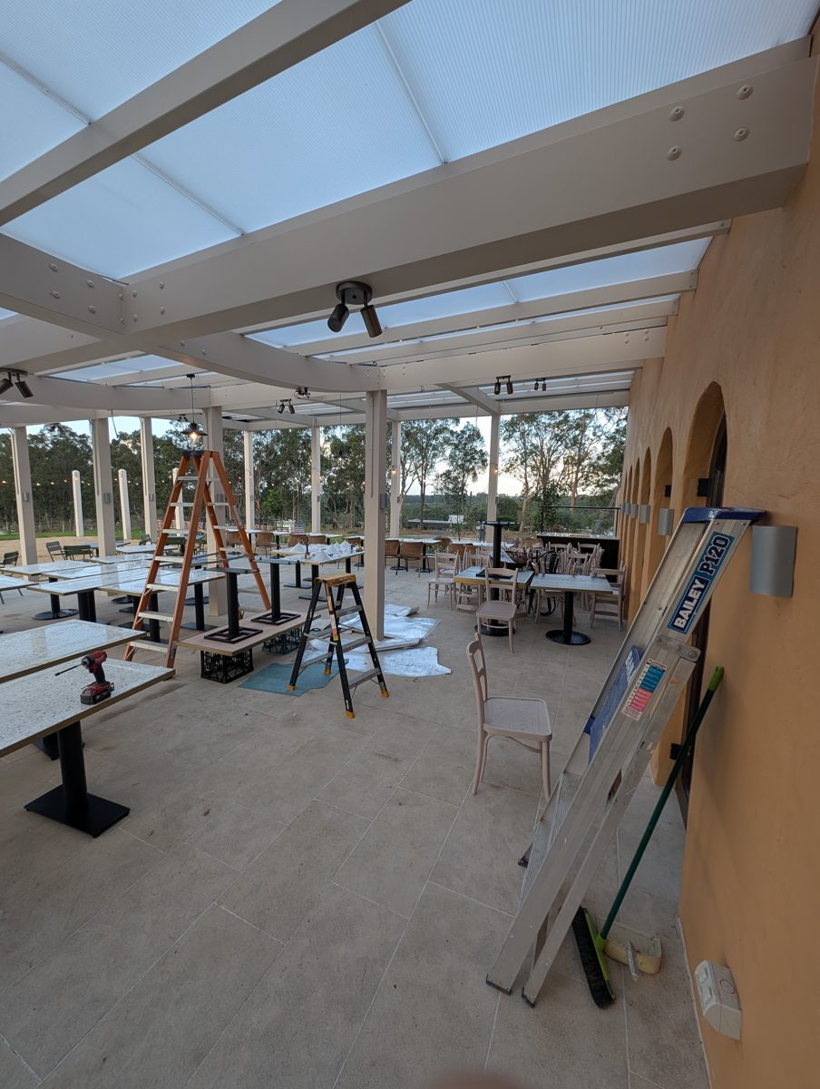 Before: pergola lighting install in progress