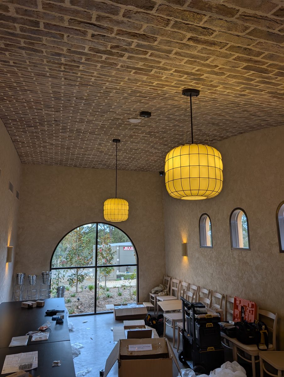 Private dining room — pendants and wall lights